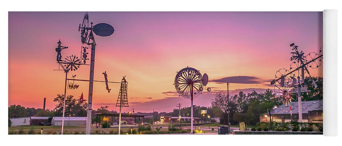 Vollis Yoga Mat featuring the photograph Sunset @ Vollis Simpson Park by Darrell Foster