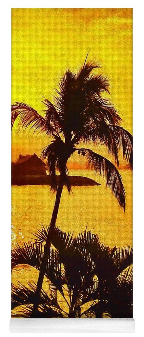 Sunset Yoga Mat featuring the photograph Sunset at Dolphin Cove Inn, Manzanillo, Mexico #2 by Tatiana Travelways