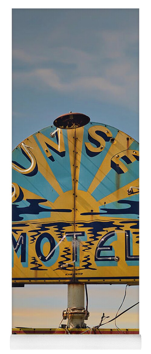 Sunset Yoga Mat featuring the photograph Sunset at Sunset Motel by Andrea Smith