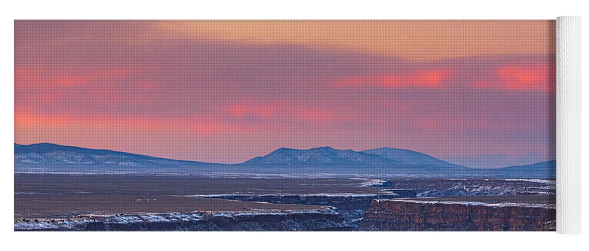 Taos Yoga Mat featuring the photograph Sunset at the Gorge by Elijah Rael