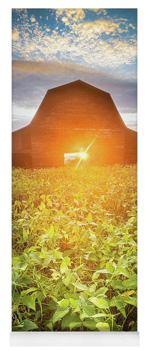 Barn Yoga Mat featuring the photograph Sunset At The Old Barn by Jordan Hill