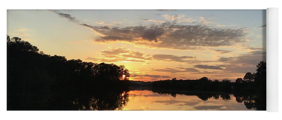 Johnson Mills Yoga Mat featuring the photograph Sunset at the Pond 1 by Catherine Wilson