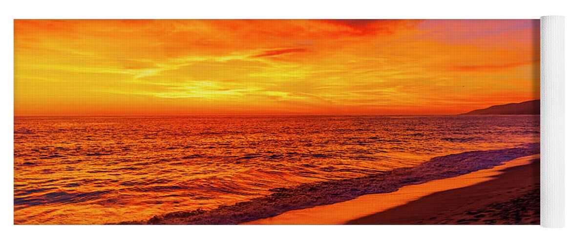 Zuma Beach Yoga Mat featuring the photograph Sunset at Zuma Beach, CA by Rich Cruse