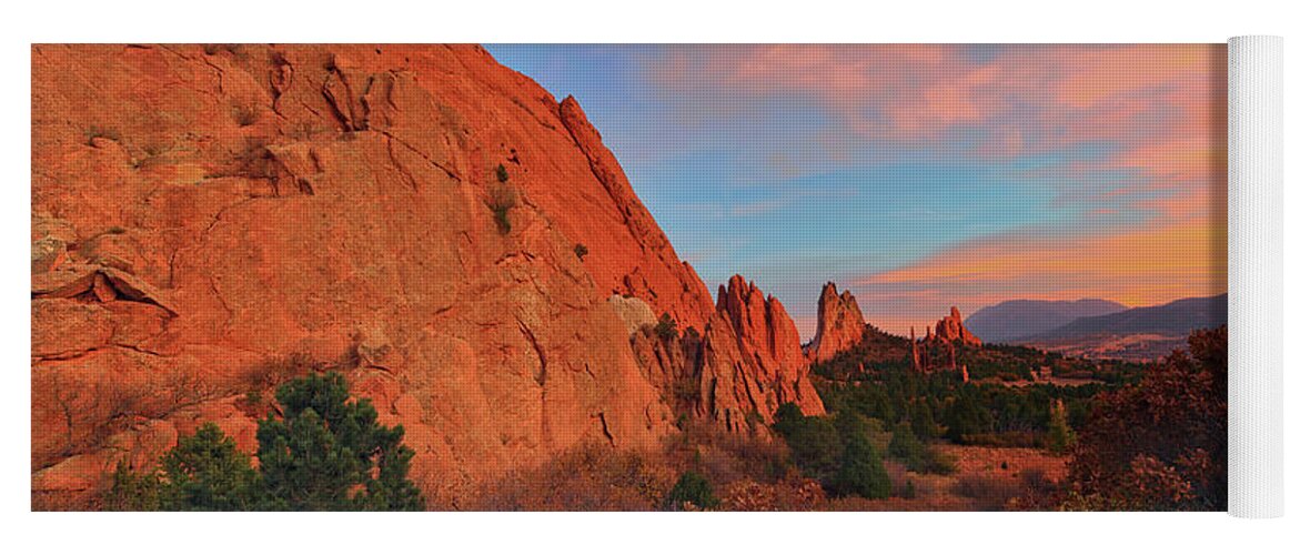 Sunset Yoga Mat featuring the photograph Sunset, Garden of the Gods by Bob Falcone