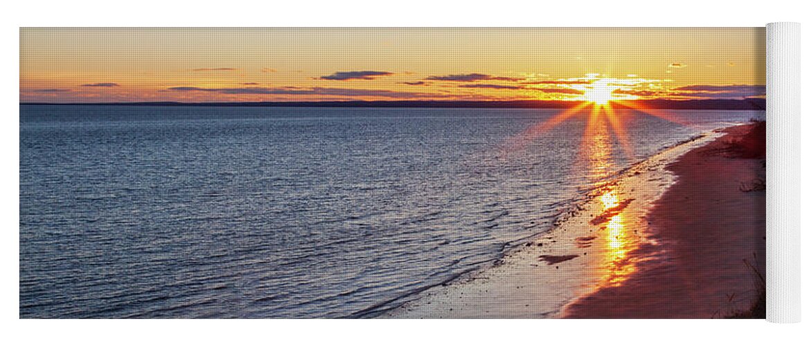 Sunset Yoga Mat featuring the photograph Sunset on Baie-Comeau, Quebec, Canada by Tatiana Travelways