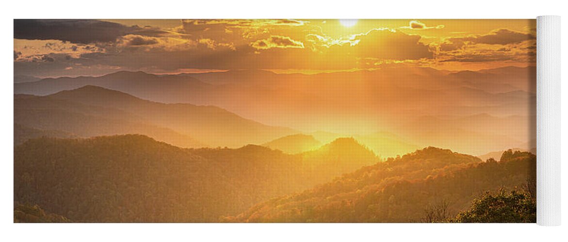 Maggie Valley Yoga Mat featuring the photograph Sunset On The Blue Ridge Parkway by Jordan Hill
