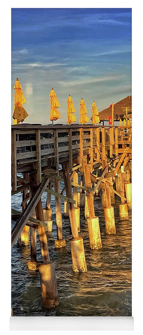 Pier Yoga Mat featuring the photograph Sunset on the Pier by George Taylor