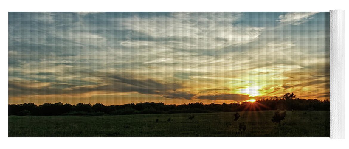 Prairie Yoga Mat featuring the photograph Sunset on the Prairie by Natural Focal Point Photography