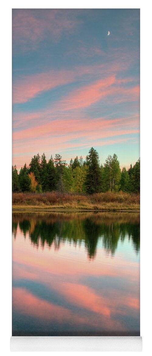 Sunset Yoga Mat featuring the photograph Sunset on the Snake River by Steve Stuller