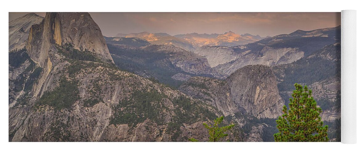 Sunset Yoga Mat featuring the photograph Sunset over Glacier Point, Yosemite National Park by Abigail Diane Photography