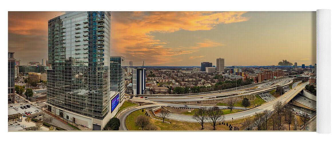 City Yoga Mat featuring the photograph Sunset Over the Cityscape in Atlanta by Marcus Jones