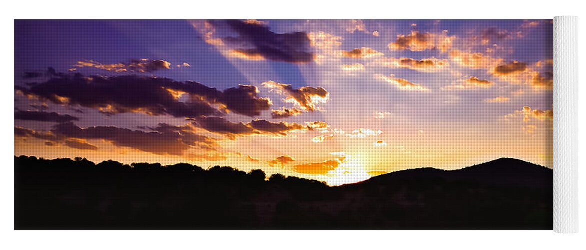 Sunset Yoga Mat featuring the photograph Sunset over west Texas by John Marr