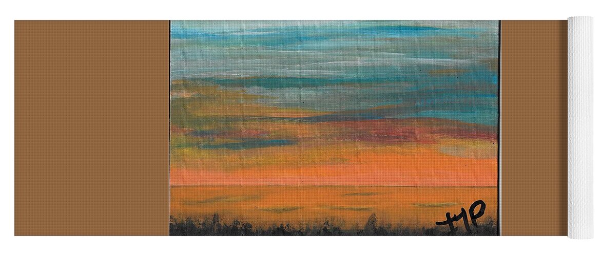 Sun Yoga Mat featuring the painting Sunset Overseas by Esoteric Gardens KN