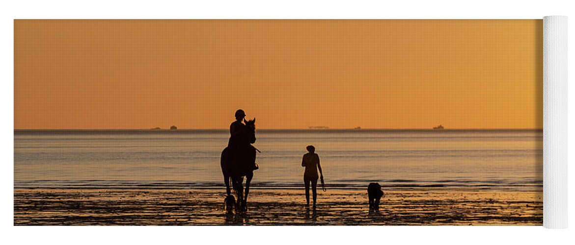 Hoylake Yoga Mat featuring the photograph Sunset Rider by Spikey Mouse Photography