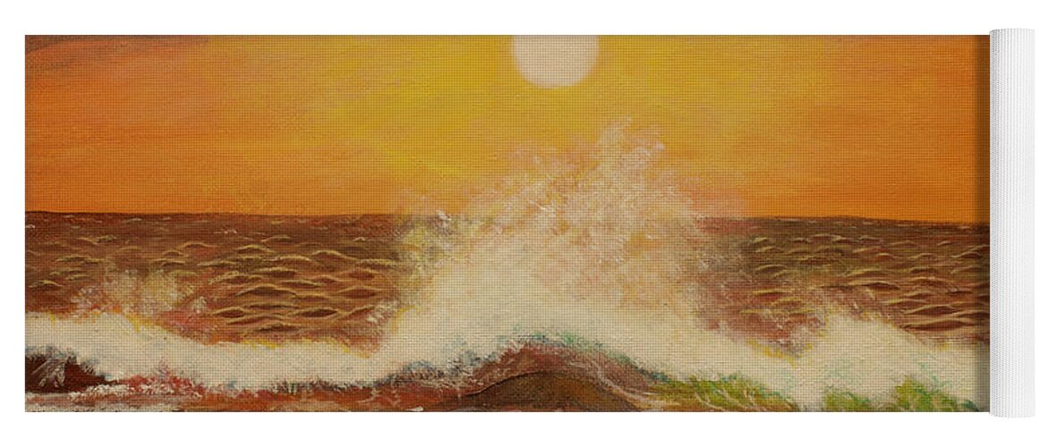 Sunset Yoga Mat featuring the painting Sunset by Terry Frederick