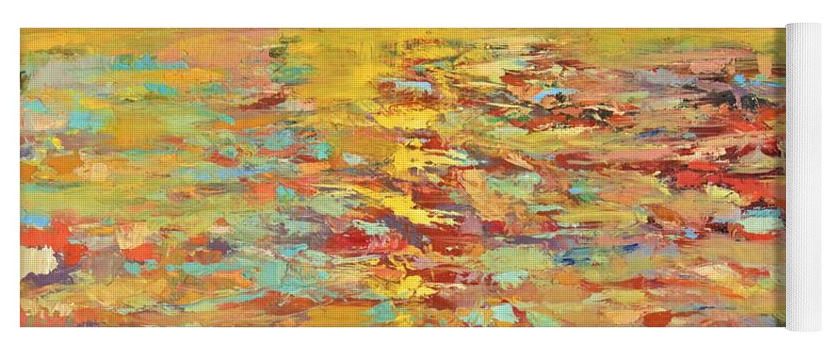 Sunny Yoga Mat featuring the painting Glisten by Linette Childs