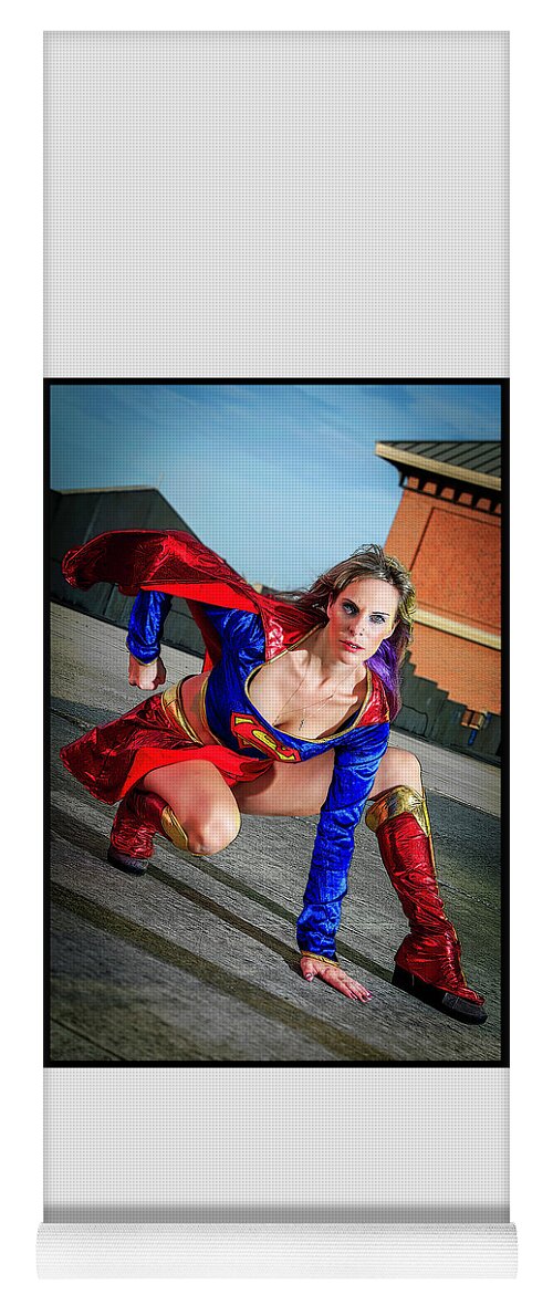 Cosplay Yoga Mat featuring the photograph Supergirl #4 by Christopher W Weeks
