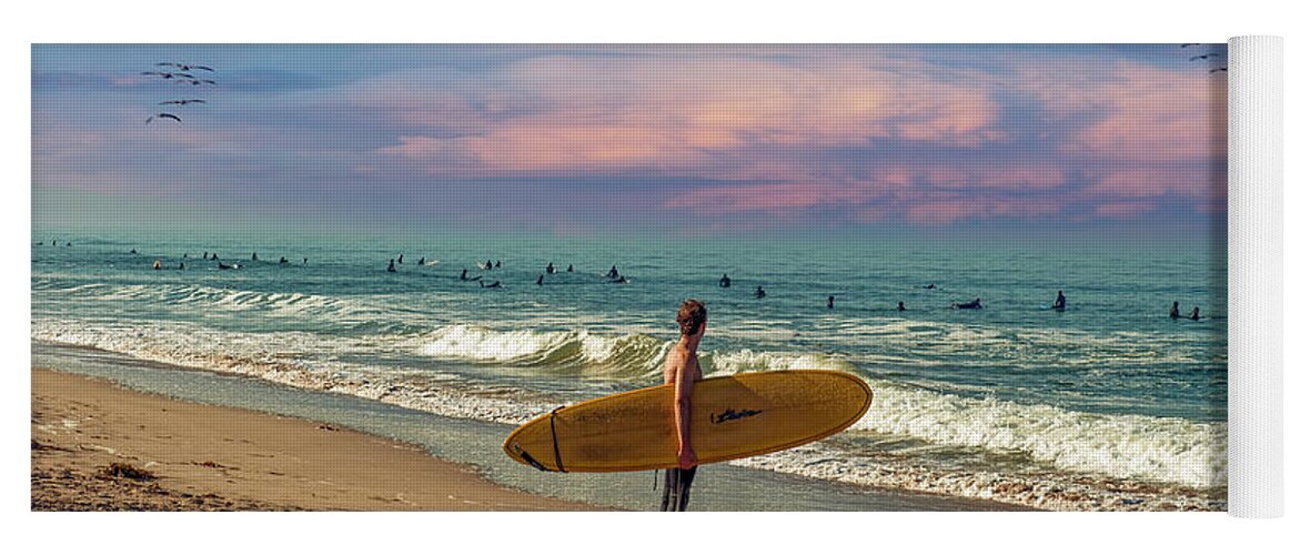 Socal Beaches Yoga Mat featuring the photograph Surfers Sunset Delight by David Zanzinger