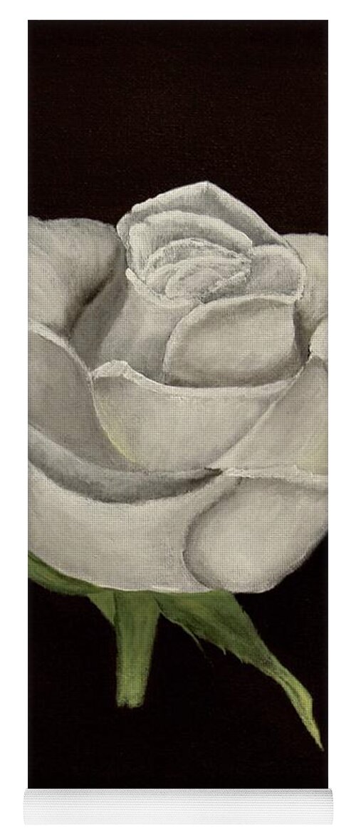 White Rose Yoga Mat featuring the painting Surrender by Terry Frederick
