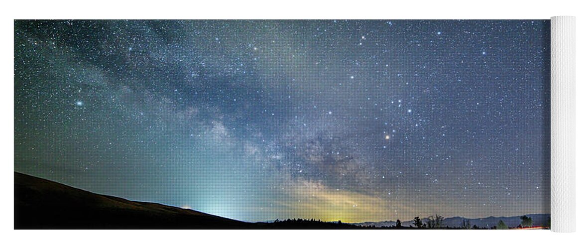Milky Way Yoga Mat featuring the photograph Susanville City Limits by Randy Robbins