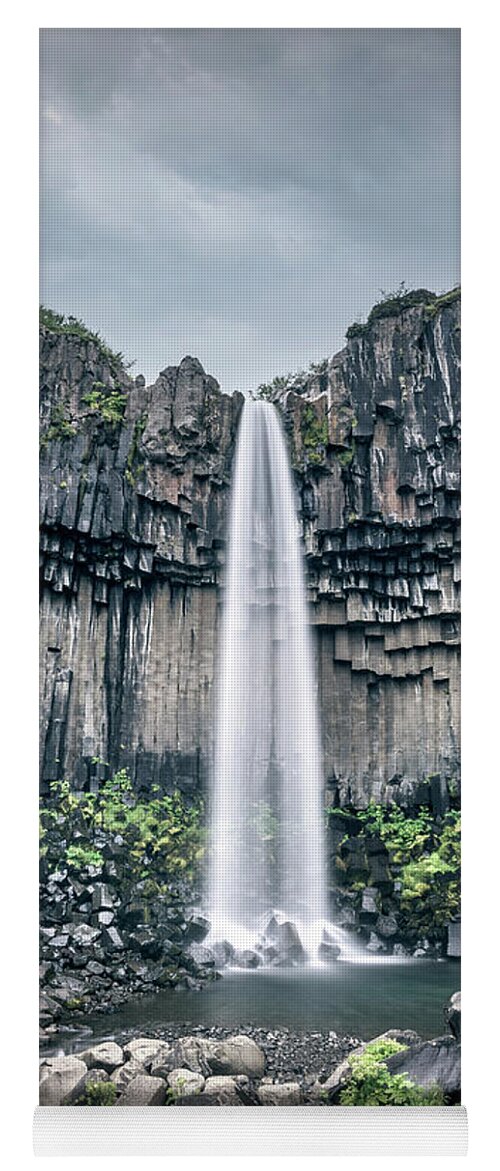 Iceland Yoga Mat featuring the photograph Svartifoss, the Black Fall, Iceland by Delphimages Photo Creations