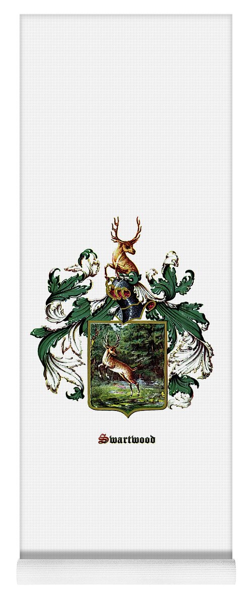 Swartwood Yoga Mat featuring the photograph Swartwood Family Coat of Arms by Bill Swartwout