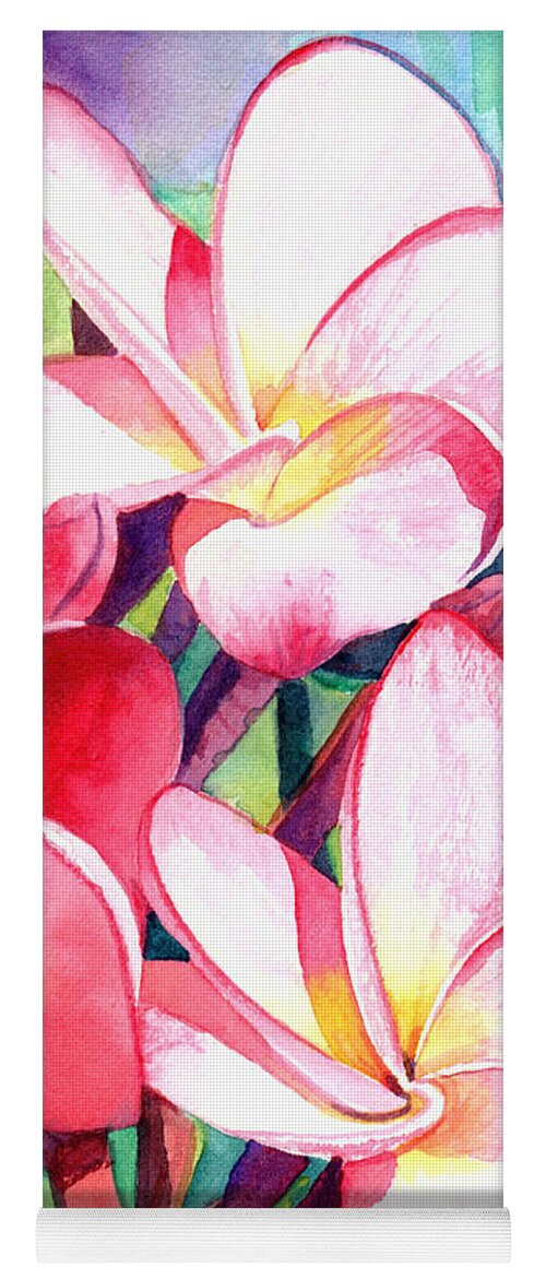 Plumeria Yoga Mat featuring the painting Sweet Plumeria 3 by Marionette Taboniar