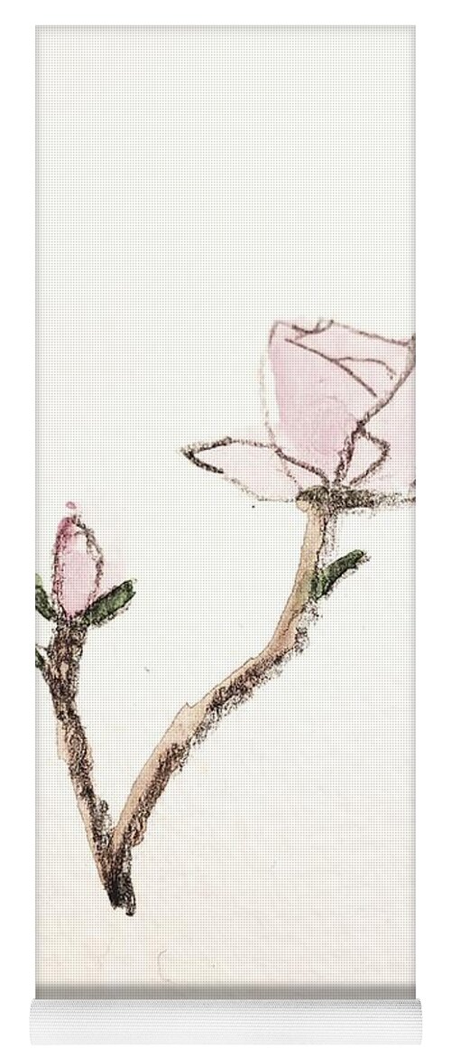 The Divine Feminine Yoga Mat featuring the painting Sweet Rose by Margaret Welsh Willowsilk