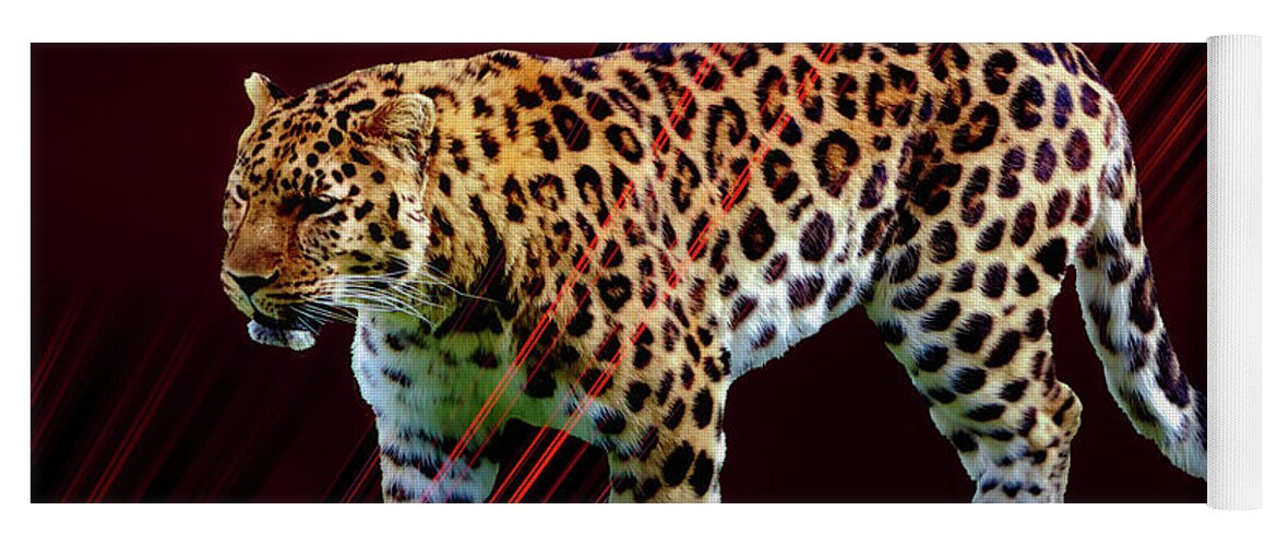 Leopard Yoga Mat featuring the digital art Swift Beauty by Norman Brule