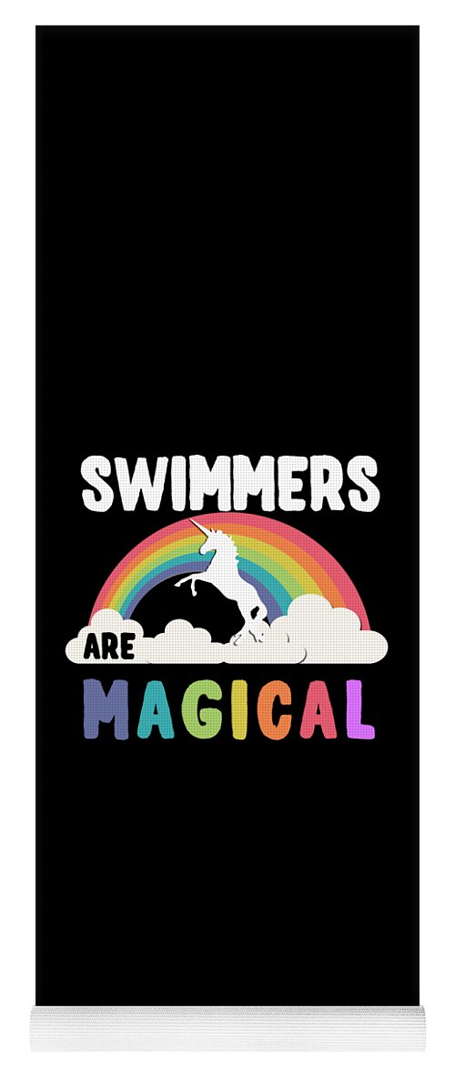 Funny Yoga Mat featuring the digital art Swimmers Are Magical by Flippin Sweet Gear
