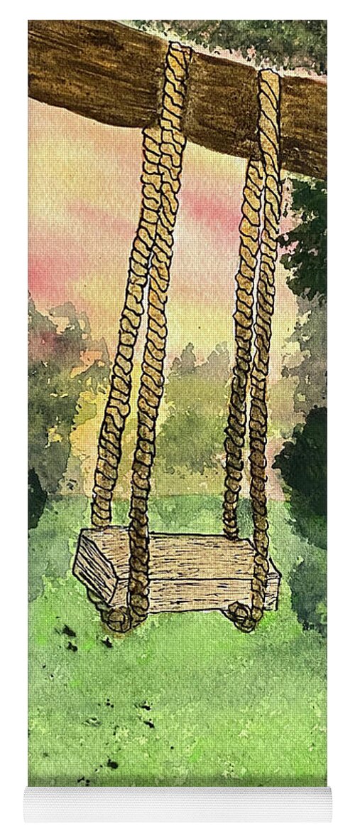 Swing Yoga Mat featuring the mixed media Swing by Lisa Neuman