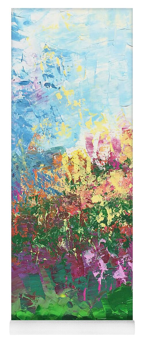 Swiss Yoga Mat featuring the painting Swiss Meadow by Linda Bailey