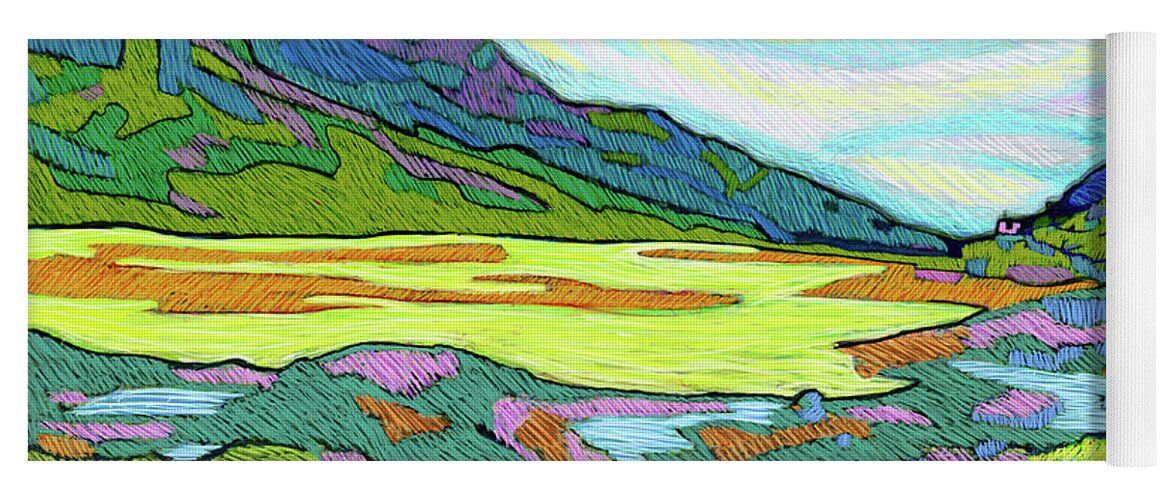 Switzerland Yoga Mat featuring the painting Swiss Mountain Lake by Rod Whyte