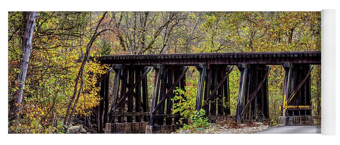Branson Mo Yoga Mat featuring the photograph Sycamore Church Road Railroad Bridge by Jennifer White