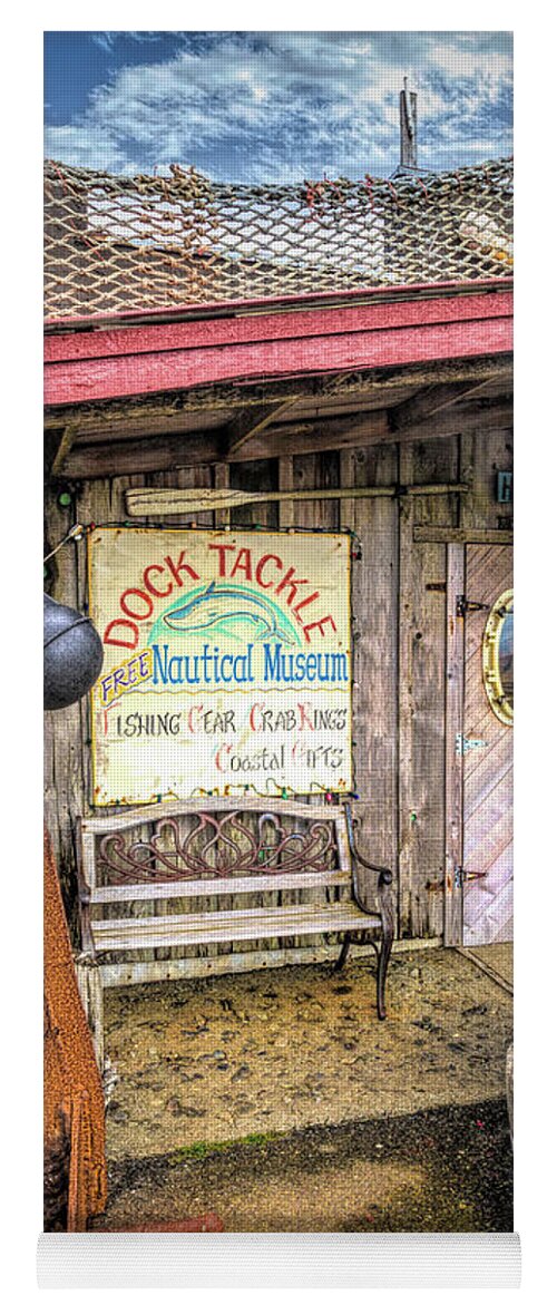 Dock Yoga Mat featuring the photograph Tackle Shop and Nautical Museum by Debra and Dave Vanderlaan
