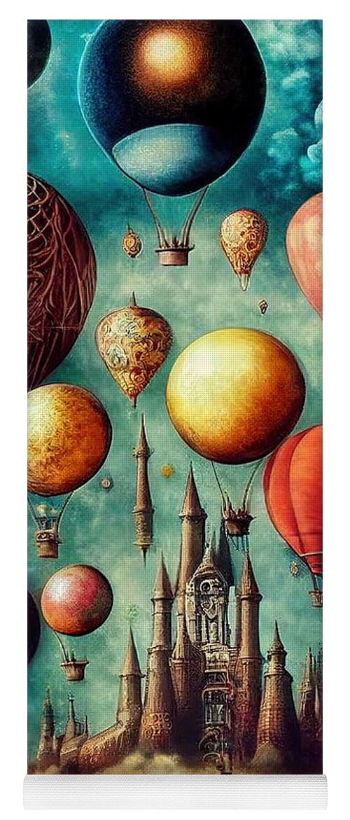Hot Air Balloons Yoga Mat featuring the digital art Taking Flight #2 by Nickleen Mosher