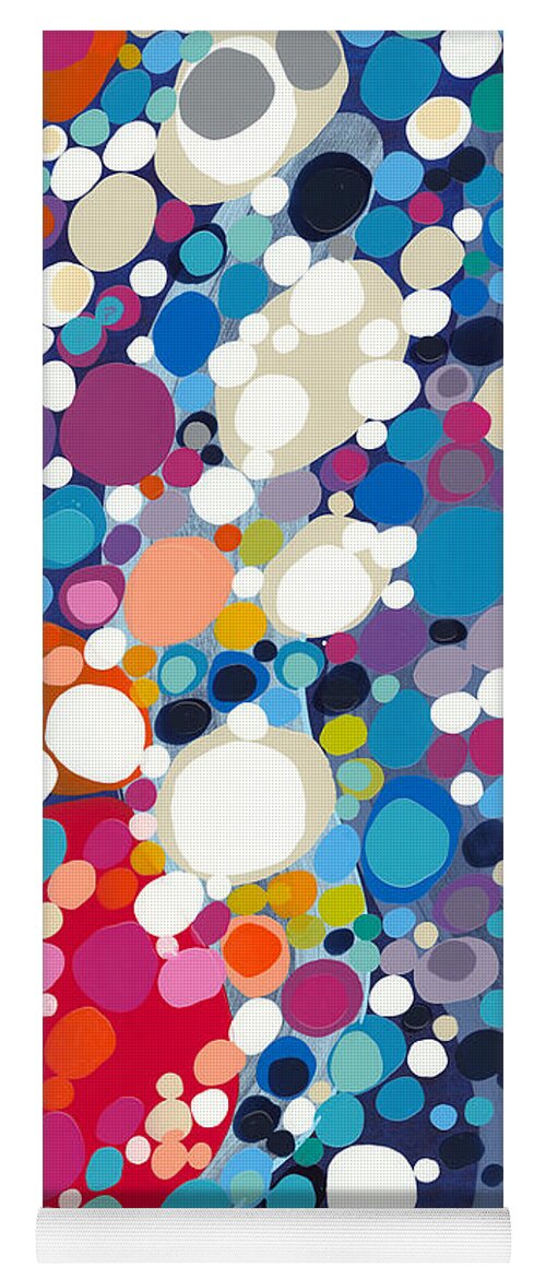 Abstract Yoga Mat featuring the painting Tall Drink of Fun by Claire Desjardins