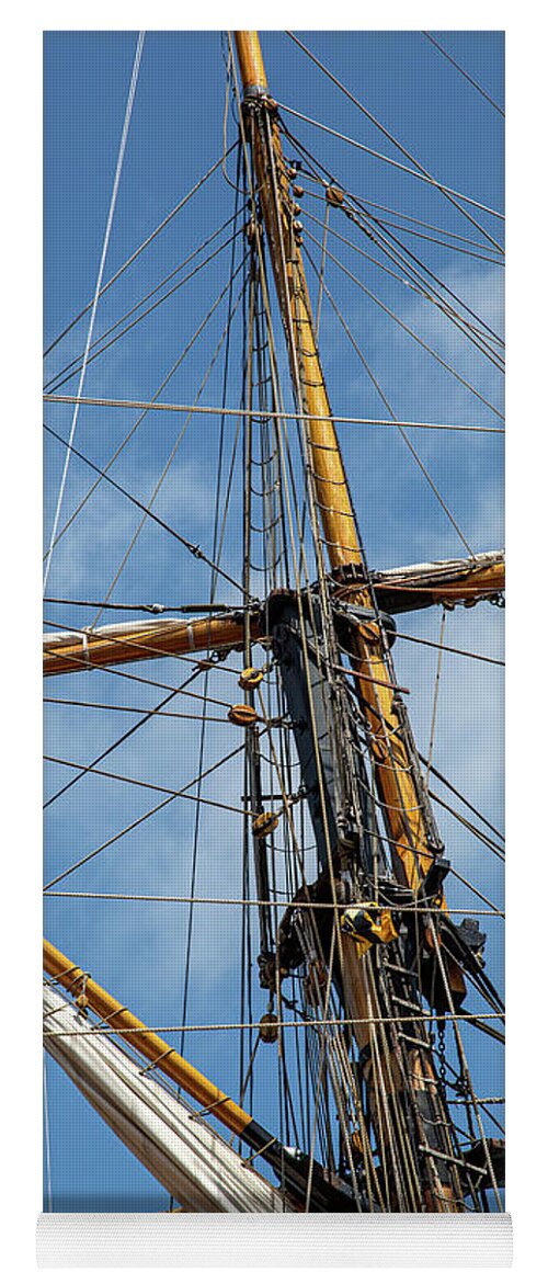 Tall Ship Mast Yoga Mat featuring the photograph Tall Ship Mast by Dale Kincaid