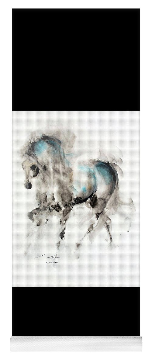 Horse Yoga Mat featuring the painting Tandura by Janette Lockett