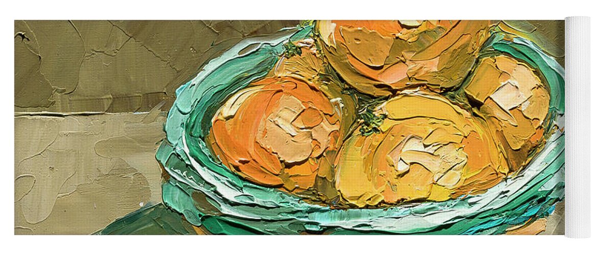 Oil Painting Yoga Mat featuring the painting Tangerines, 2020 by PJ Kirk