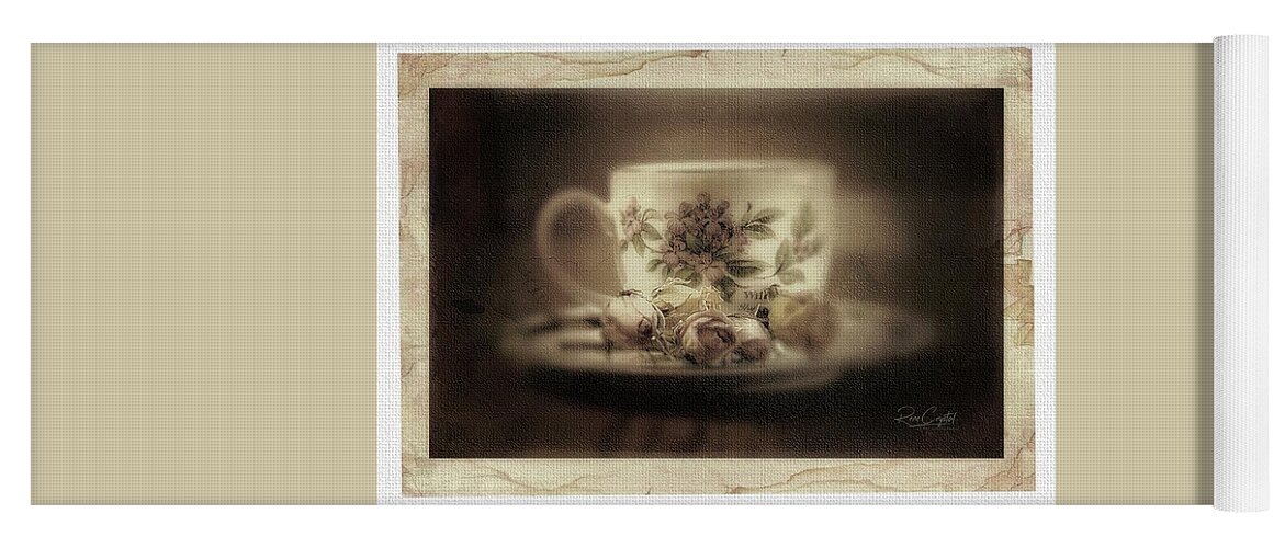 Tea Cup Yoga Mat featuring the photograph Tea And Roses by Rene Crystal