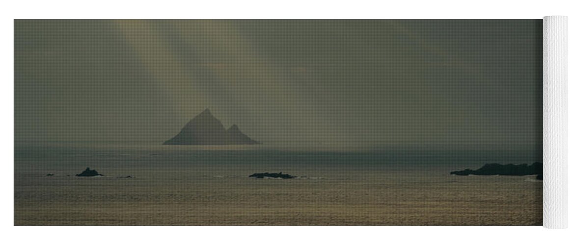 Sunbeam Yoga Mat featuring the photograph Tearaght Island Beams by Mark Callanan