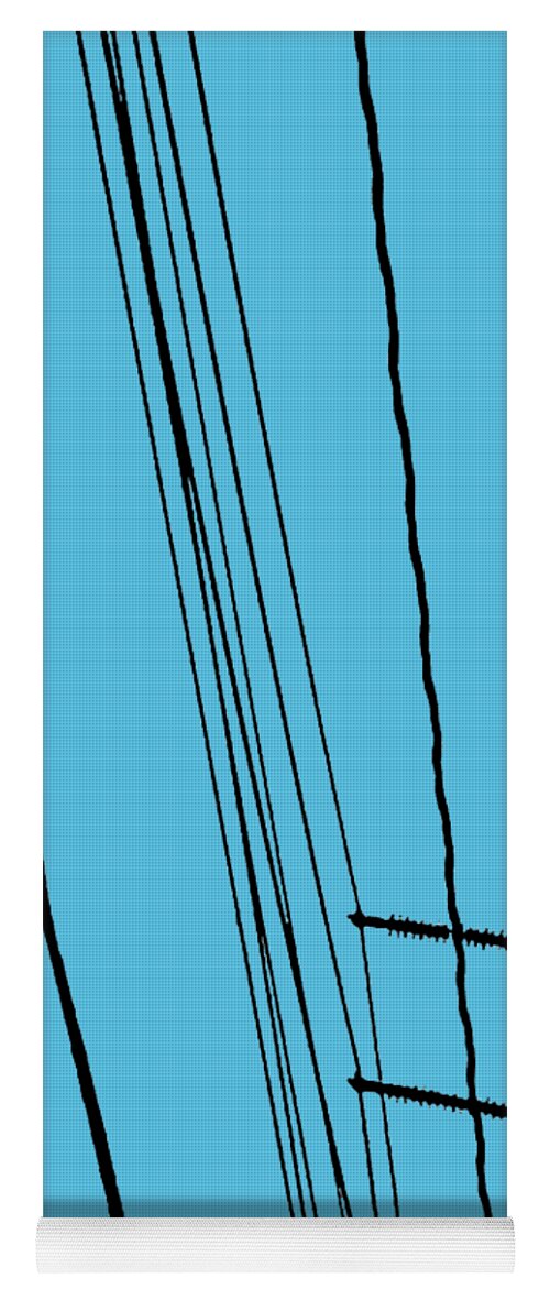 Abstract Yoga Mat featuring the photograph Tele-lines-silhouette No.4 by Fei A