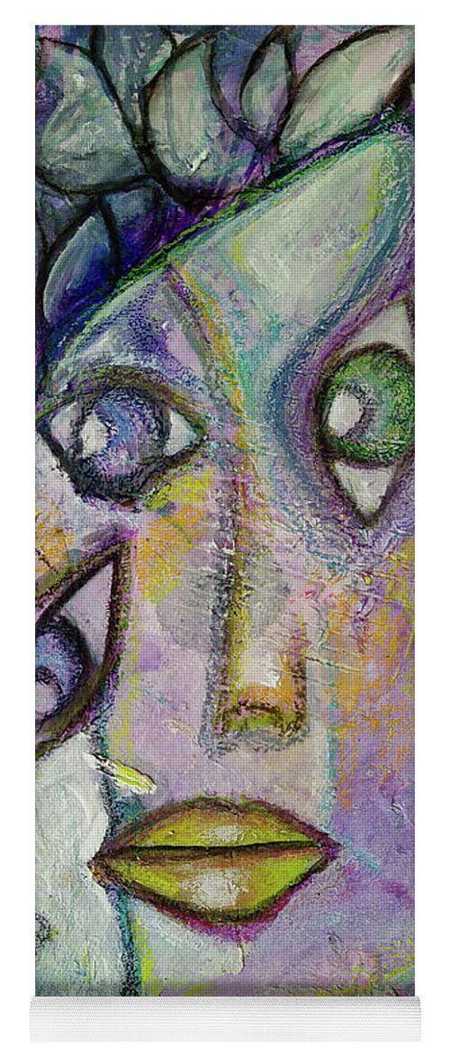Tete A Tete Yoga Mat featuring the mixed media Tete a Tete by Mimulux Patricia No