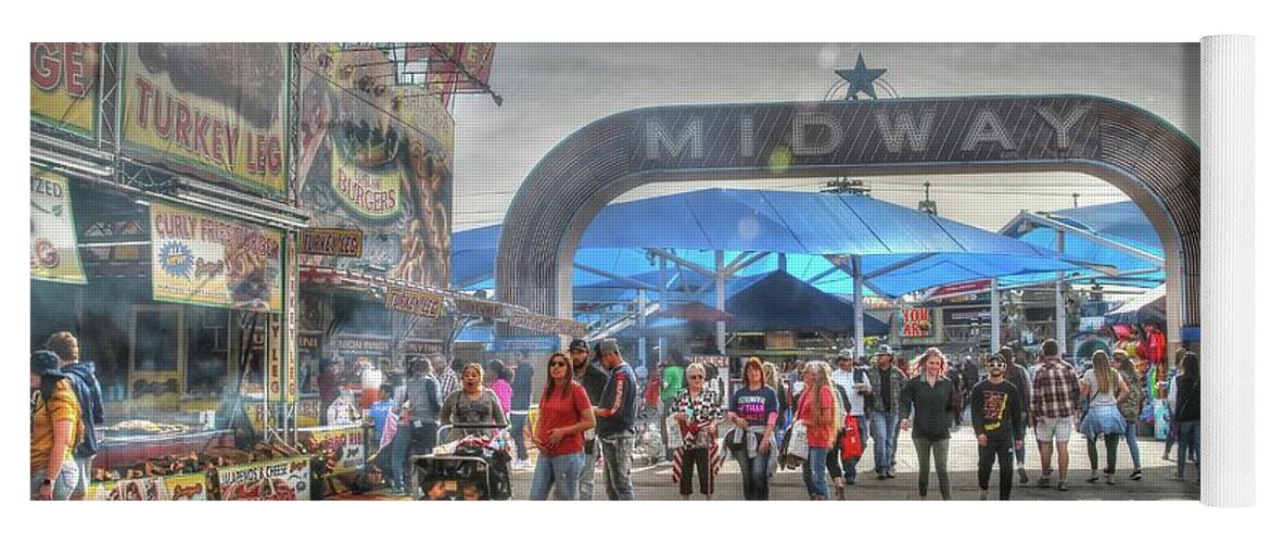 Texas State Fair Yoga Mat featuring the photograph Texas State Fair Midway by Dyle Warren