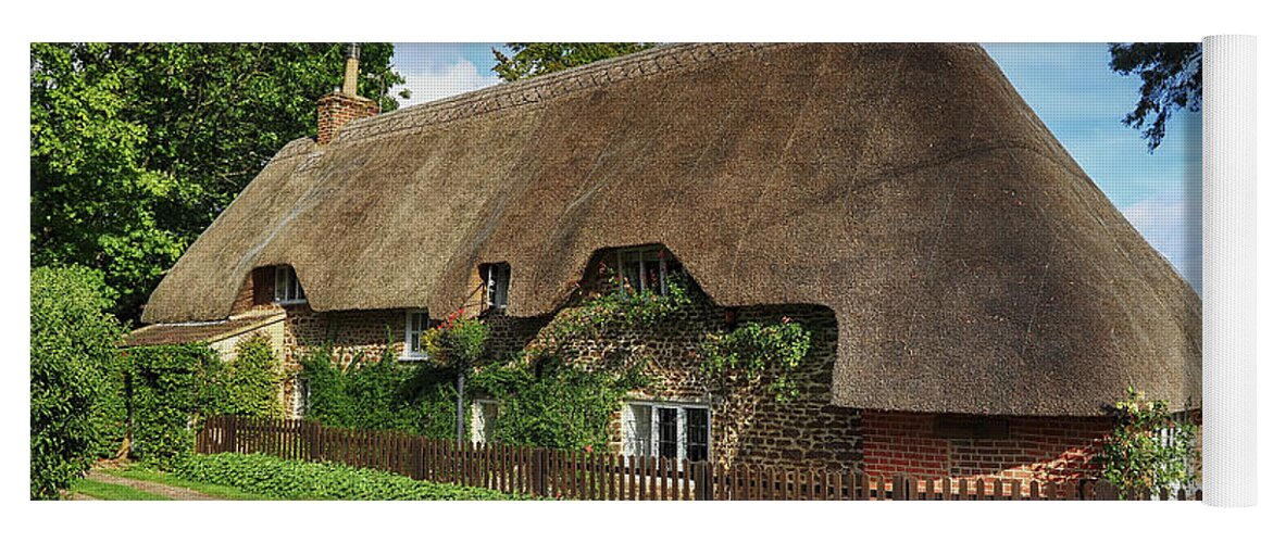 Cottage Yoga Mat featuring the photograph Thatched Roof Cottage by Teresa Zieba