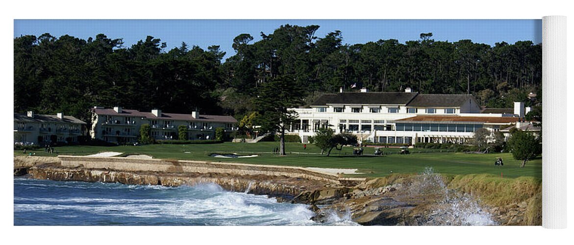 The 18th At Pebble Yoga Mat featuring the photograph The 18th At Pebble Beach by Barbara Snyder