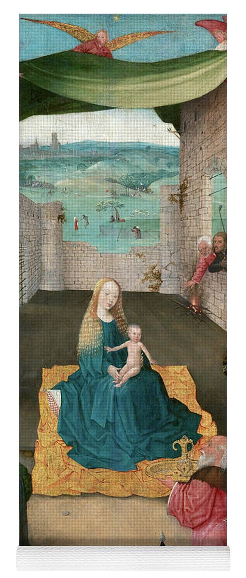 Hieronymus Bosch Yoga Mat featuring the painting The Adoration of the Magi #2 by Hieronymus Bosch