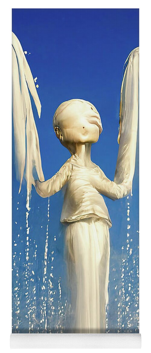 Angel Yoga Mat featuring the digital art The Angel of Watering by Matthias Hauser