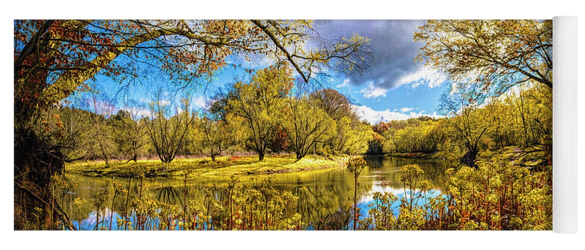 Carolina Yoga Mat featuring the photograph The Beauty of the Valley River in Fall by Debra and Dave Vanderlaan